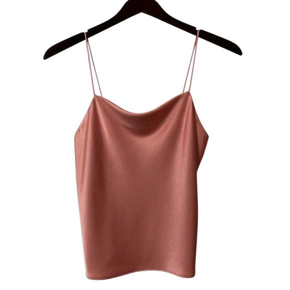 NWT Alice + Olivia Harmon Draped Satin Camisole Cami Tank Top Rose Pink Size XS - Picture 7 of 10